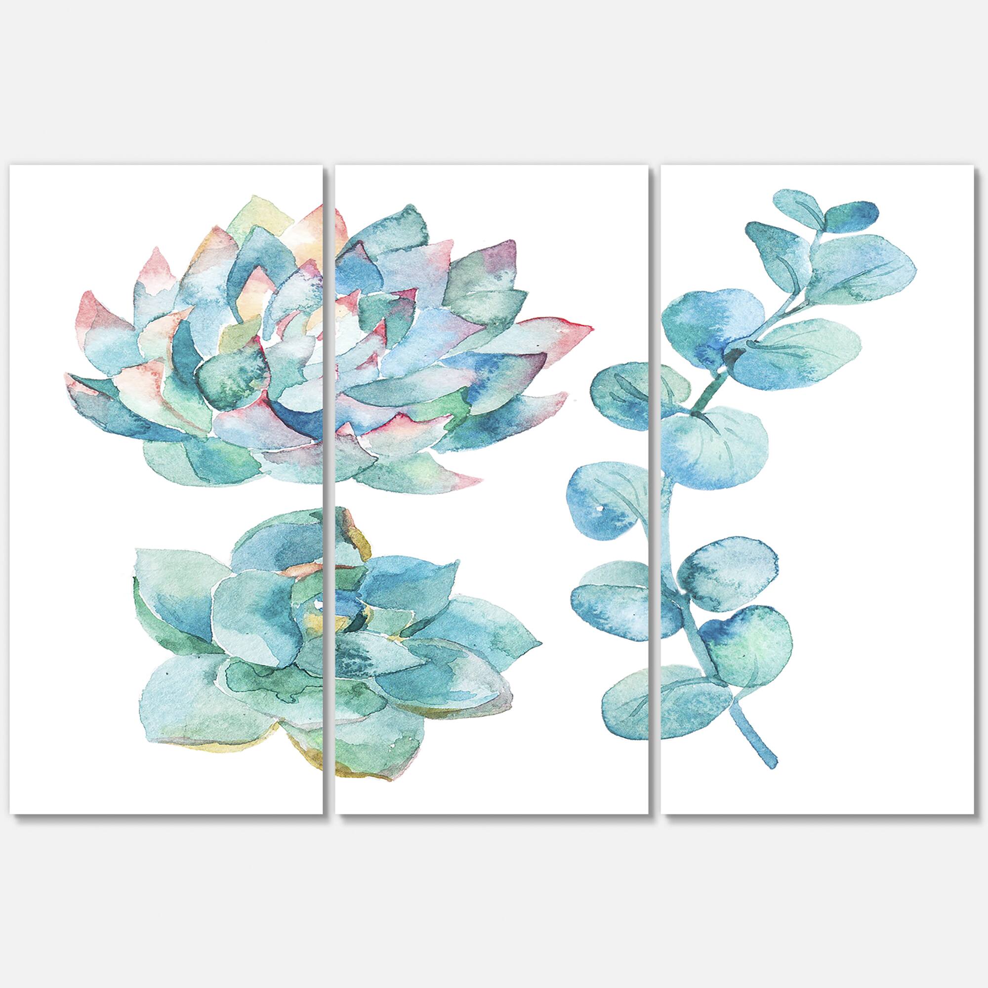 Designart - Eucalyptus Leaves and Succulents